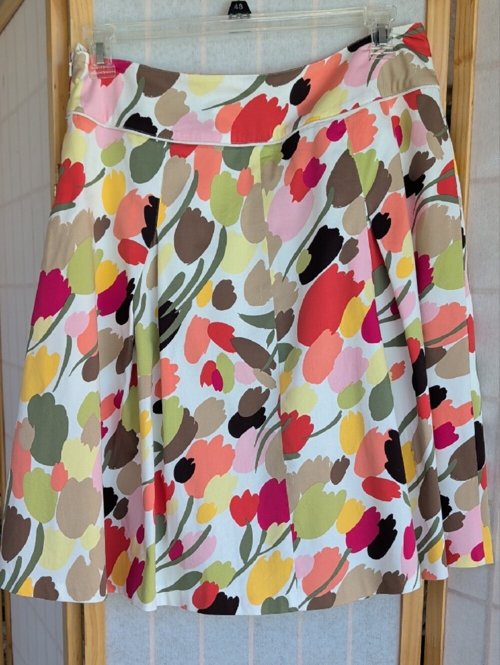 Talbot's Multicolor Floral A-Line Button-Front Skirt Business Or Leisure Parties - Picture 5 of 6